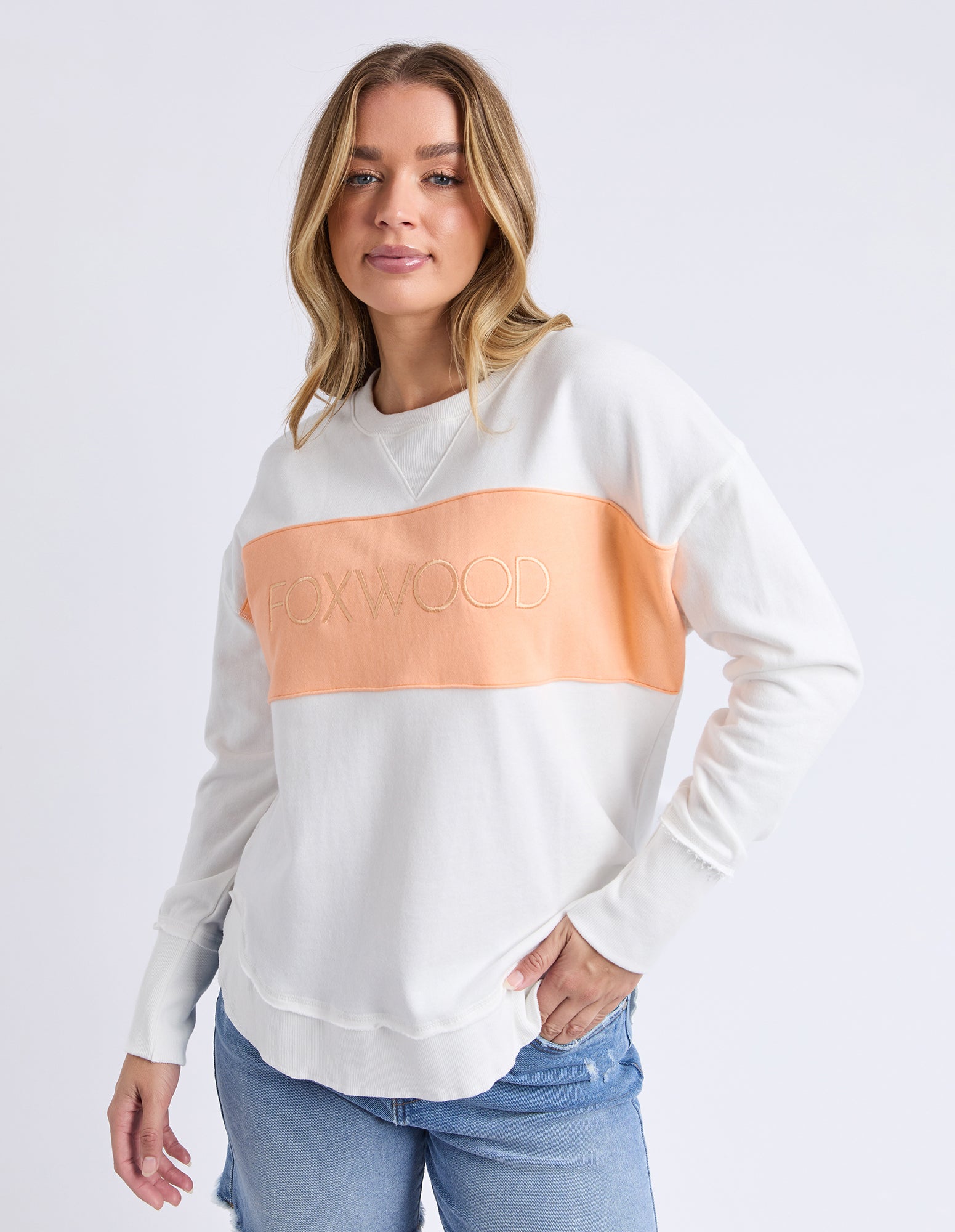 Foxwood Simplified Tonal Crew - Peach