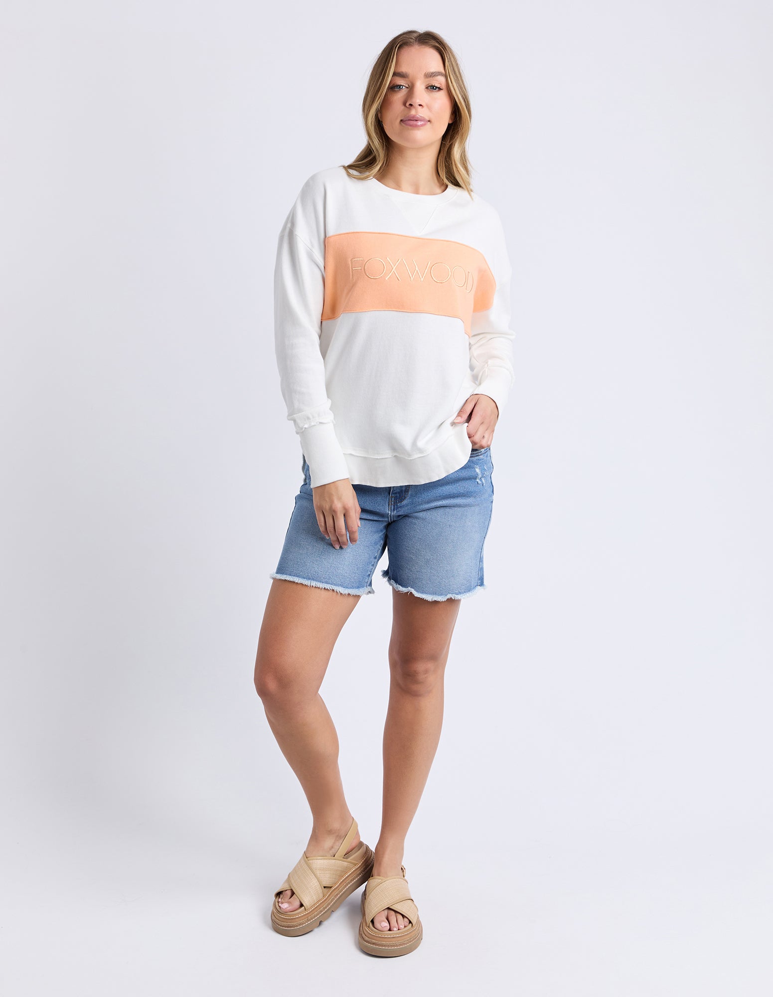 Foxwood Simplified Tonal Crew - Peach