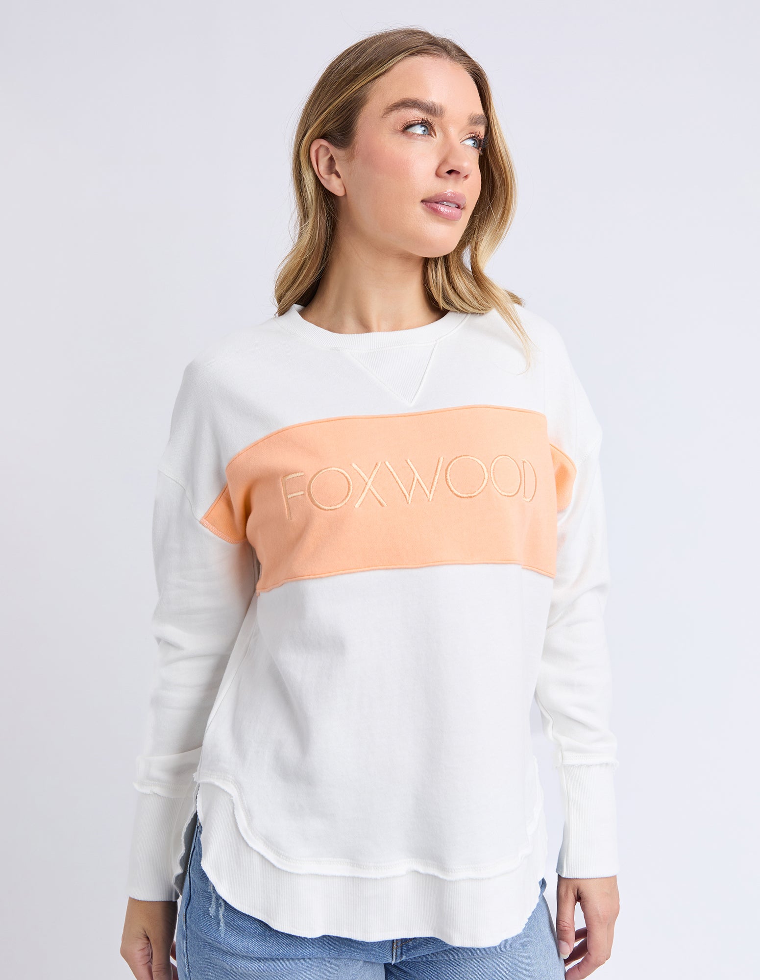 Foxwood Simplified Tonal Crew - Peach