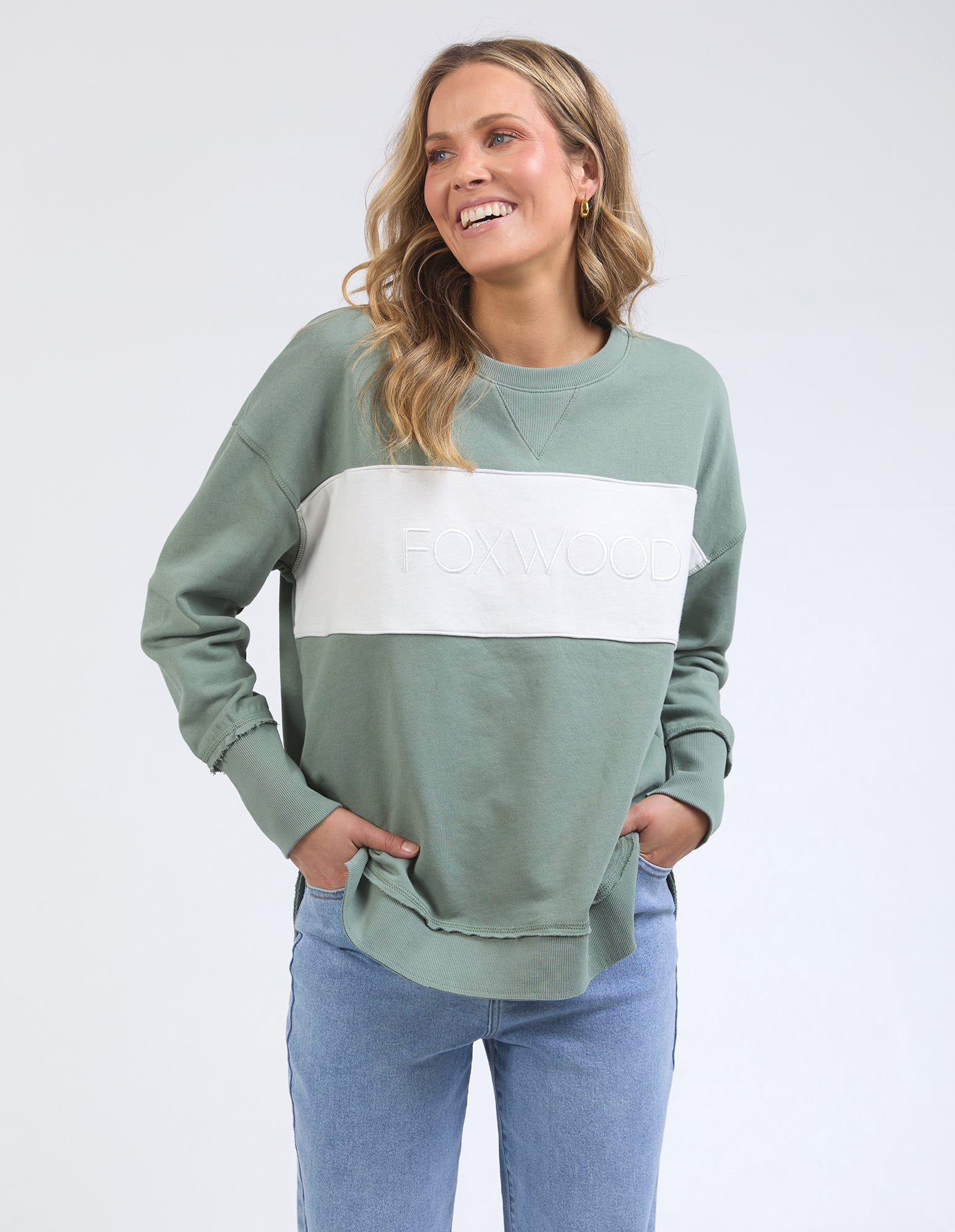 Image of Foxwood Simplified Tonal Crew - Sage