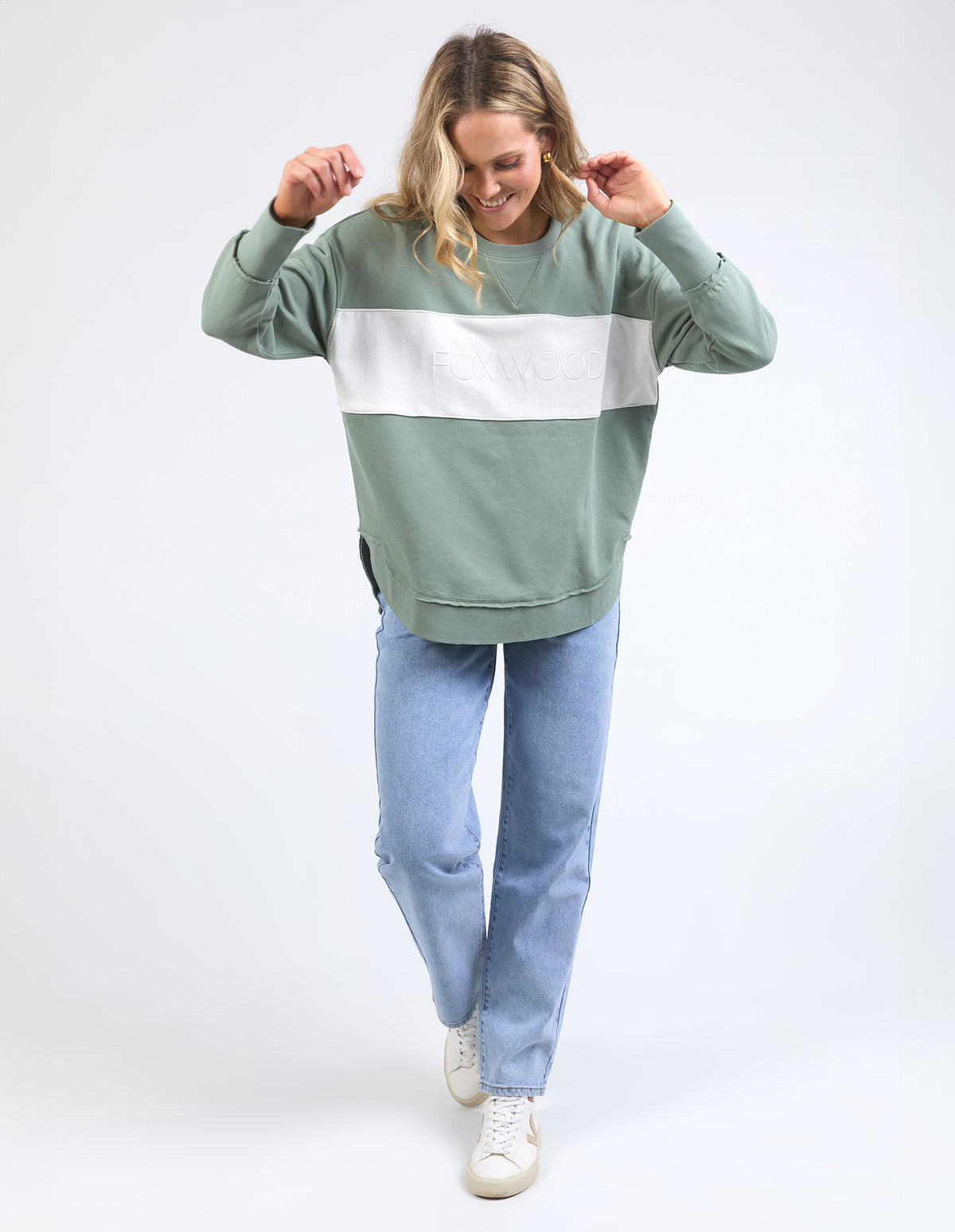 Foxwood Simplified Tonal Crew - Sage