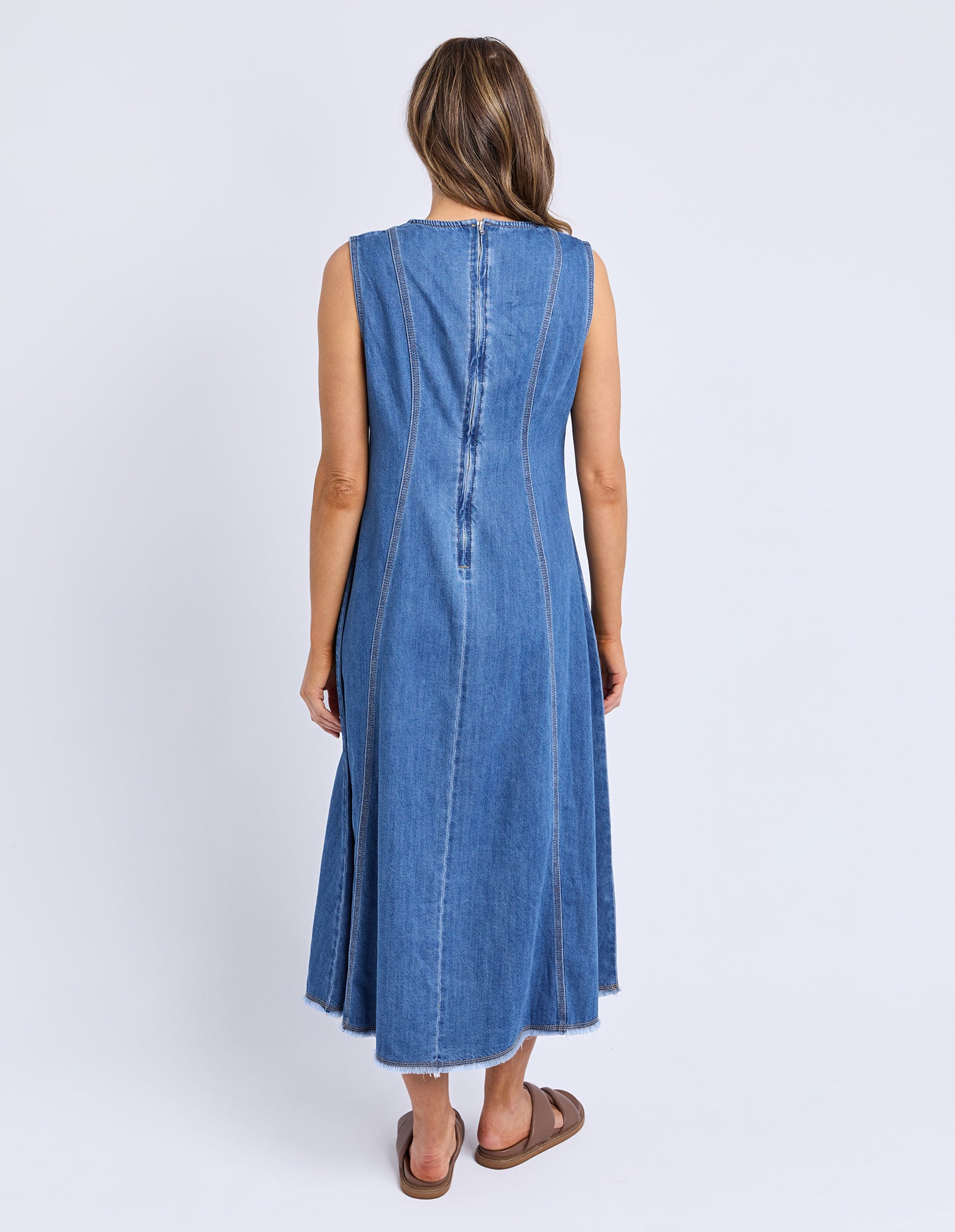 Collection of Foxwood Solene Denim Dress - Mid Blue in a gallery layout