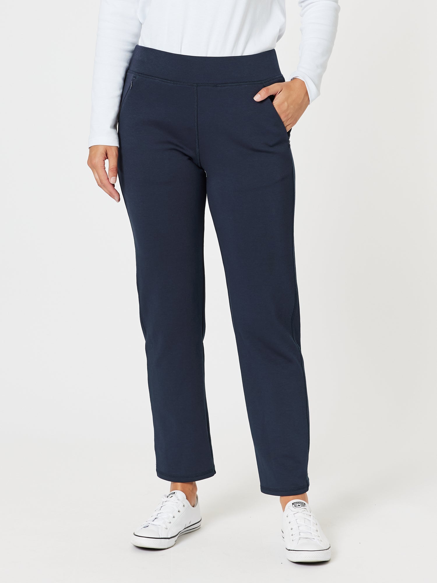 Collection of Gordon Smith Sport Straight Leg Ponte Pant - Navy in a gallery layout