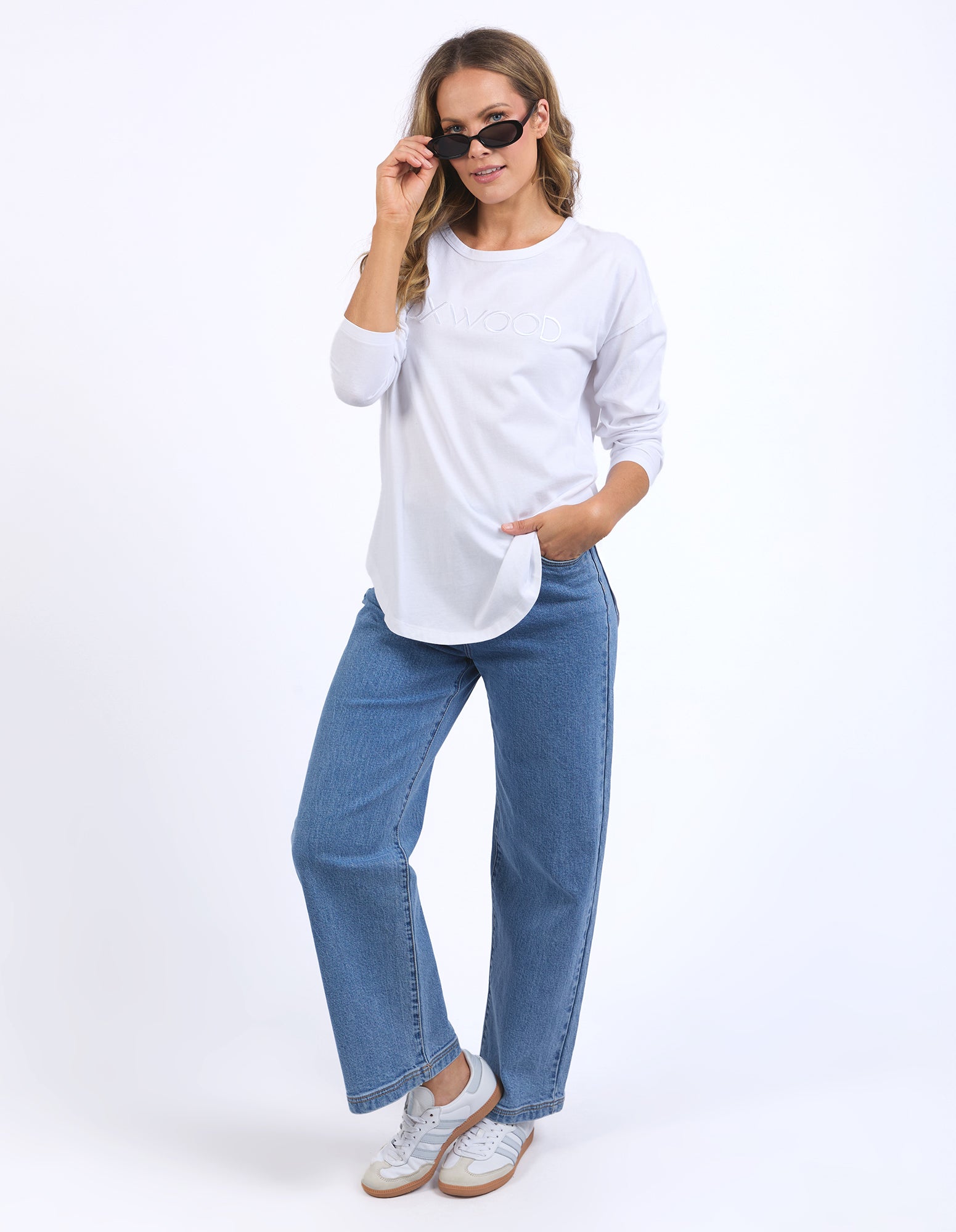 Collection of Foxwood Standard Long Sleeve - White in a gallery layout