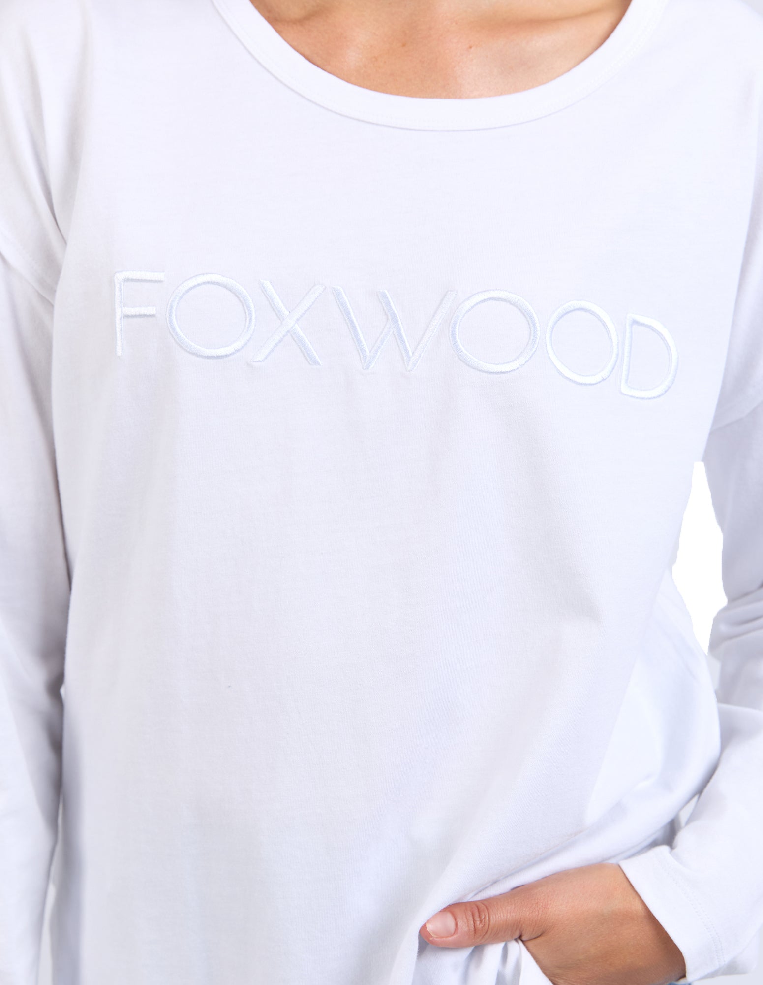 Collection of Foxwood Standard Long Sleeve - White in a gallery layout