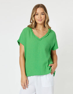 Collection of threadz-byron-cotton-v-neck-top-emerald_2_1000x.jpg in a gallery layout