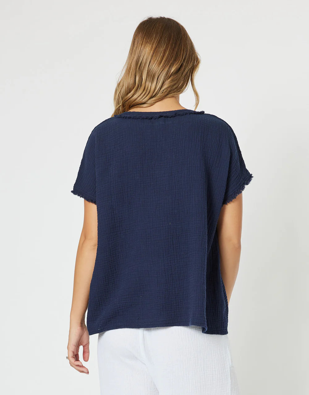 Collection of threadz-byron-cotton-v-neck-top-navy_5_1000x.jpg in a gallery layout