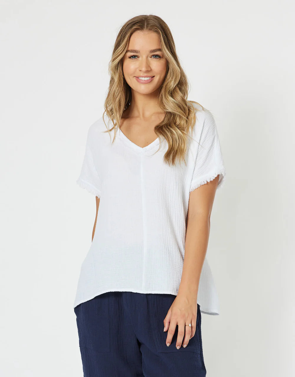 Collection of threadz-byron-cotton-v-neck-top-white_1_1000x.jpg in a gallery layout