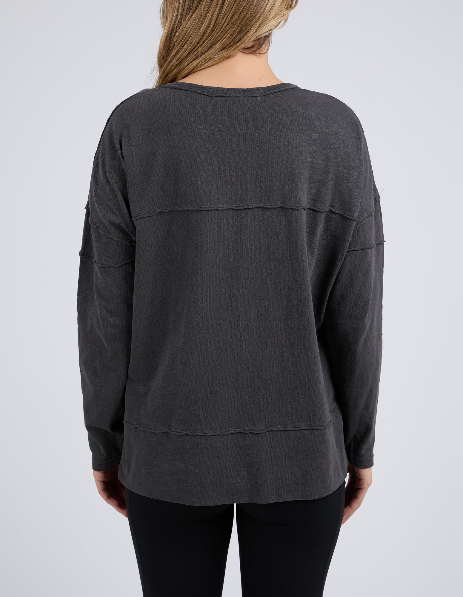 Foxwood Throw on Tee - Coal