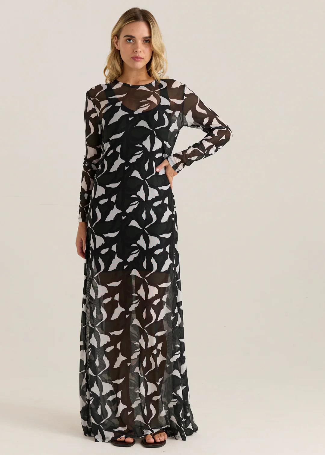 Sass Tarni Mesh Dress - Iris Abstract Print